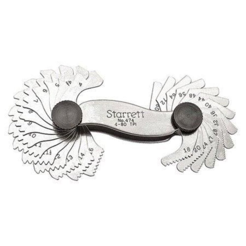 Starrett Thread Pitch Gauge Set,Thread Ang 60 Deg 474 - All - McMaster